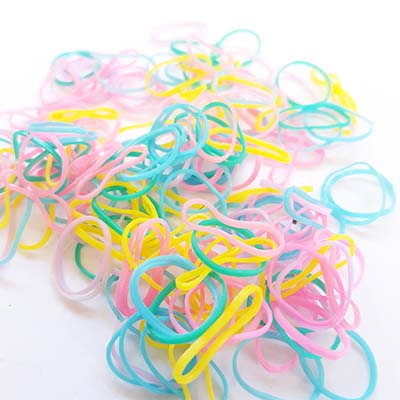 idee hoek Vooruit Kleine rubberen elastieken: Kleine rubberen elastiekjes pastel tinten